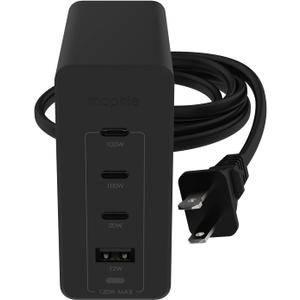 Mophie speedport 120 USB-C Charger GaN 120W, 4-Port Fast Compact Wall Charger for MacBook Pro/Air, iPad Pro, Samsung Galaxy S25/S24, Dell XPS 13, Google Pixel 9, iPhone 14/13/12 Pro, and More - Black