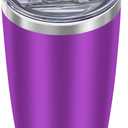 WETOWETO 20oz Insulated Stainless Steel Tumbler, Double Wall Vacuum Leak-proof Travel Coffee Mug, Powder Coated Water Cup (Purple, 1 Pack) (A2-Purple)