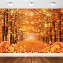 Avezano Fall Backdrop for Photography Autumn Maple Leaves Forest Scenery Background Thanksgiving Day Friendsgiving Party Decorations Photo Backdrops (10x7ft)