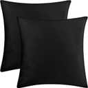 Bunliuys 2 Pack 20x20 Pillow Cover Velvet Pillow Covers, Square Throw Pillow Covers for Living Room Decorations Throw Pillow Case, Throw Pillow Cover Cushion Cover for Sofa Bedroom Car, Black Velvet