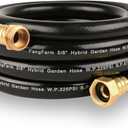 Rubber Garden Hose 15FT: 5/8" Durable Flexible Hose for Small Gardens & Patios - Sturdy Water Hose with Brass Fittings for Outdoor Cleaning & Yard Use