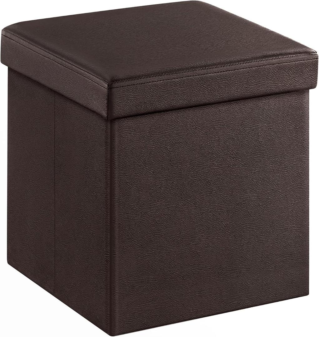 SONGMICS 15 Inches Ottoman with Storage, Foot Rest, 661.4 lb Load Capacity