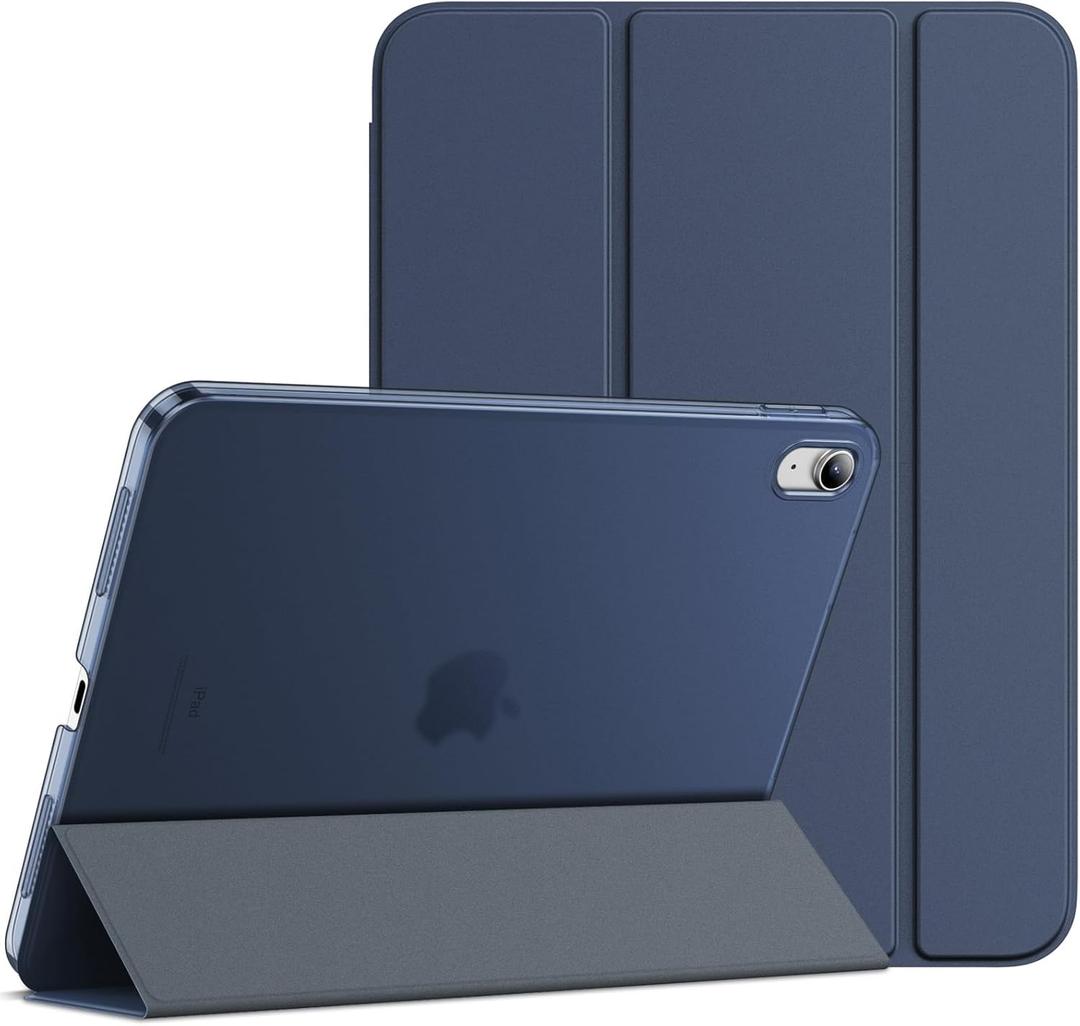 JETech Case for iPad (A16) 11th Generation 11 Inch 2025 / iPad 10th Generation 10.9 Inch 2022, Slim Smart Cover with Hard PC Translucent Back, Supports Touch ID, Auto Wake/Sleep (Deep Navy)