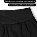 Blooming Jelly Women's Workout Shorts Athletic Running Shorts Crossover High Waisted Gym Shorts with Zipper Pockets (Black, S)