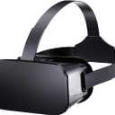 VR Headset for Phone, Anti-Blue Lens PD & Fl Adjustable Virtual Reality Goggles Set for Kids and Adults, Compatible with iPhone 16/15/14/13/12 Samsung Android 4.5-6.7" (Black)