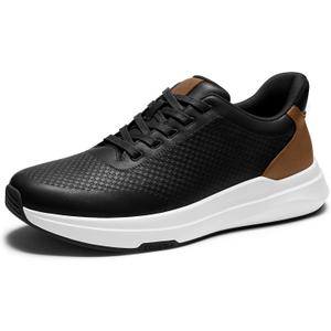 Coostar Dress Sneakers Men Walking Shoes Zapatos De Vestir para Hombre with Arch Support Orthopedic Sneaker Office Shoe Black, Size 11