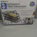 Greenco Letter Tray Desk Organizer, 3-Tier Mesh Paper Tray, Document, Letter, Office Paper Organizer, Black