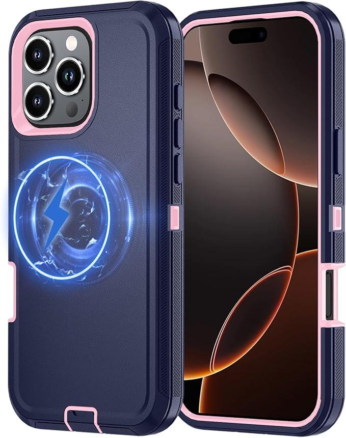 Olinoo for iPhone 16 Pro Max Case [Compatible with MagSafe], Heavy Duty Shockproof 3-Layer Full-Body Protection Rugged Cover, Drop-Resistant and Wireless Charging Friendly ( iPhone 16 Pro Max)