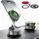Magnetic Phone Holder for Car, Magsafe Car Mount with Nano Gel Suction Cup for Dashboard & Windshield, Compatible with iPhone 12/13/14/15/16/17 Series(Black)