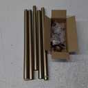 Warm Gold Curtain Rods for Windows 48 to 84 Inches Adjustable Length Heavy Duty 1" Diameter Brass Window Curtain Rod with Solid Metal Finials for Outdoor Farmhouse Bedroom Kitchen Living Room