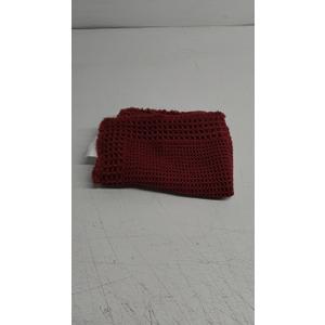 RESARE Waffle Bath Mat for Bathroom, Super Absorbent Bathroom Rugs Non Slip Machine Washable, Ultra Soft Quick Dry Boho Bath Rugs with Tassels for Floor, Upgraded Bordered Design, 17"x24" Dark Red