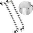 2 Pack 24 Inch Shower Grab Bar, ZUEXT Chrome Stainless Steel Bathroom Grab Bar Handle, Bathroom Shower Balance Bar, Safety Hand Rail Support, Handicap Elderly Senior Assist Bath Handle(1.25" Diameter)