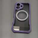 CENHUFO Magnetic Privacy for iPhone 17 Case [Compatible with Magsafe] Full Body Phone Case Built-in 9H Tempered Glass Screen Protector Camera Protection Shockproof Bumper Cover -Light Purple