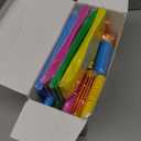 Kochorie 300 Pieces Graduation Rainbow Plastic Silverware, Disposable Colorful Utensils, Neon Plastic Silverware Cutlery Set Heavyweight Flatware Includes Spoons Forks Knifes for Birthday Party Dinner