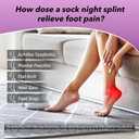 Plantar Fasciitis Night Splint Sock with Massage Ball for Tension Relief, Alleviate Pain from Plantar Fasciitis, Arch Pain, Heel Spur, Foot-drop and Achilles Tendonitis, Soft and Comfortable Foot Brace for Men and Women, Medium-Purple (Black, M)
