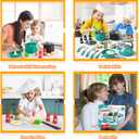 Bruvoalon 32Pcs Kids Play Kitchen Toys Set, Toddlers Pretend Cooking Playset Accessories with Pots Pans, Utensils Cookware, Foods, Canned Veges, Learning Gift for Kids Girls Boys (Green)