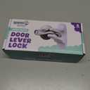 Door Lever Lock (6 Pack) Prevents Toddlers from Opening Doors. 3.25" L * 1.5" W * 4.5" H Easy One Hand Operation for Adults. Durable ABS with 3M Adhesive Backing. Simple Install, No Tools Needed.