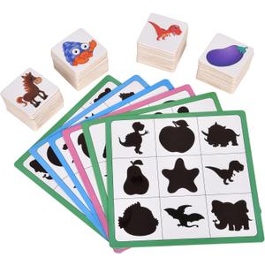 Wooden Shape Matching Games, Shadow Matching Puzzle Games Montessori Wooden Sorting and Stacking Toys, Children's Image Play Toys, Boys, Girls Preschool Learning Toys Activity Gifts (White), Small
