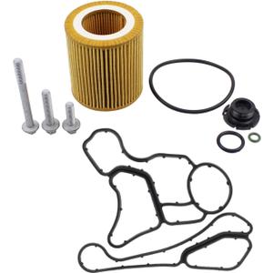 MOTOKU Engine Oil Filter with Engine Oil Filter Housing Gasket Bolts & Oil Cooler Seal Set for BMW 1 3 5 Series X1 X3 X4 X5 X6 128i 328i 320i 528i 535i Z4 E60 E90 E91 N26 N52 N54 N56