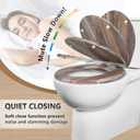 Angol Shiold Round Toilet Seat Molded Wood Toilet Seat with Quietly Close and Quick Release Hinges, Easy to Install also Easy to Clean (Round, Board)