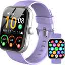 Smart Watch for Men Women (Answer/Make Call), 1.96" HD Fitness Tracker Running Watch, IP68 Waterproof,Pedometer, Sleep/Step/Activity/Heart Rate Monitor,110+ Sport Mode Smartwatch for iOS Phone,Purple