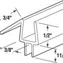 Prime-Line M 6258 Frameless Shower Door Bottom Seal for 3/8 In. Thick Glass Doors – Stop Shower Leaks and Create a Water Barrier, 36 In., Clear Vinyl (Single Pack)