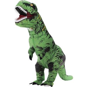 Inflatable Dinosaur Costume for Adult,Halloween Costumes T Rex Blow Up Costumes for Women Men,Funny Cosplay Party(Green)