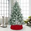 Malier Christmas Tree Collar, 30 Knit Xmas Tree Collar, Christmas Tree Collars for Artificial Trees, 11" Extra Tall Tree Stand Base Cover Ring Skirt for 6 ft 9 ft Tree (Red, 11''H  30" W)