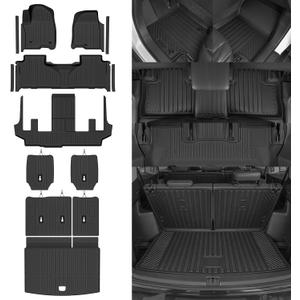 Custom Fit Floor Mats for 2021-2026 Chevy Suburban 7 Seat/Bucket Seat | for GMC Yukon XL/Cadillac Escalade ESV (Not for Escalade/Yukon) TPE Trunk Mat & Backrest Mats & Door Sill Guard Accessories