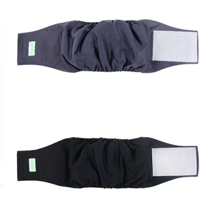 Wegreeco Washable Male Dog Belly Band Pack of 2 Washable Male Dog Belly Wrap,  Doggie Dog Diapers Male for Doggy Puppy (Black, Charcoal, Small)