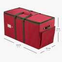 ZOBER Large Christmas Ornament Storage Box - Stores 80 3" Ornaments, With Dividers - With Large Compartment for Figurines, and Accessories, Durable Christmas Containers Holder (Red, 80-3" Ornaments)