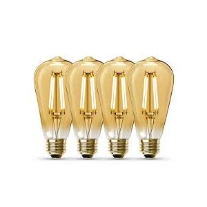 Feit ST19 Dimmable LED Light Bulb Warm White 2100K 60-Watt Equivalent Pack of 4