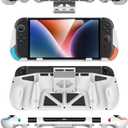 2 x TRANSNOVO Magnetic Grip Case for Switch 2 2025, Detachable Joycon Ergonomic Grips, Hard Shell Cover with Adjustable Stand, 5 Game Card Slots for Switch 2 Accessories, Shockproof & Anti-Scratch