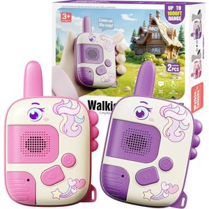 Walkie Talkies Toys for Girls:Unicorn Toys 2 Pack Birthday Gifts for 3 4 5-7 8 Year Old Girls Toy for 4 5 6 7 8-10 Year Old Camping Outdoor Games,Christmas Stocking Stuffers for Girls Kids (Pink)