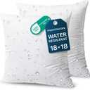Phantoscope Premium Outdoor Pillow Inserts - Pack of 2 Square Form Water Resistant Polyester Throw Pillows, Couch Sham Cushion Stuffer, 18 X 18 inches