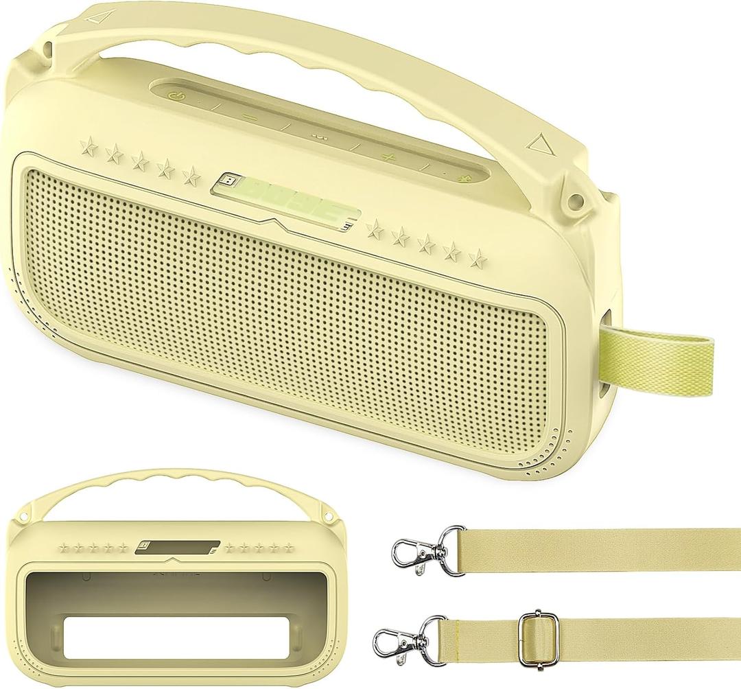 JCHPINE Silicone Cover Case for Bose SoundLink Flex Portable Bluetooth Speaker 2nd Gen, Protective Holder Accessories (Citrus Yellow)