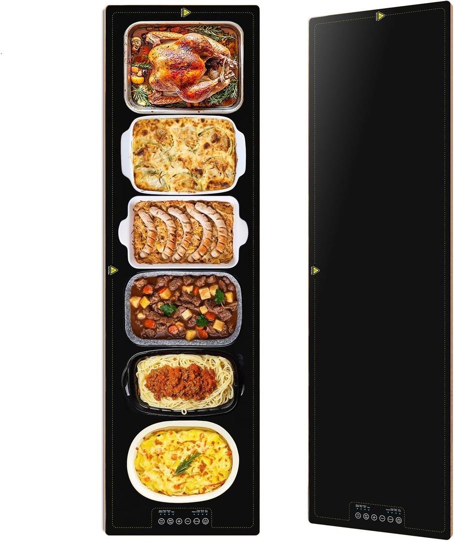 Electric Warming Trays for Buffets Party - 48x14 Inch Food Warmers, Buffet Servers and Warmers - Extra Large Hot Plate with Fast Heating & Adjustable Temp for Restaurants, Events