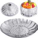 Large Veggie Vegetable Steamer Basket, Folding Steaming Basket, Collapsible Metal Stainless Steel Steamer Basket Insert, for Cooking Food, Expandable Fit Various Size Pot(7.1" to 11.8") YLYL