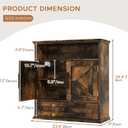 Bathroom Wall Cabinet, Wall Mounted Medicine Cabinet with Drawer, Barn Door & Adjustable Shelf, 24.4"H x 23.6"W x 9"D Rustic Brown Over Toilet Farmhouse Storage Cabinet for Kitchen, Laundry, Entryway