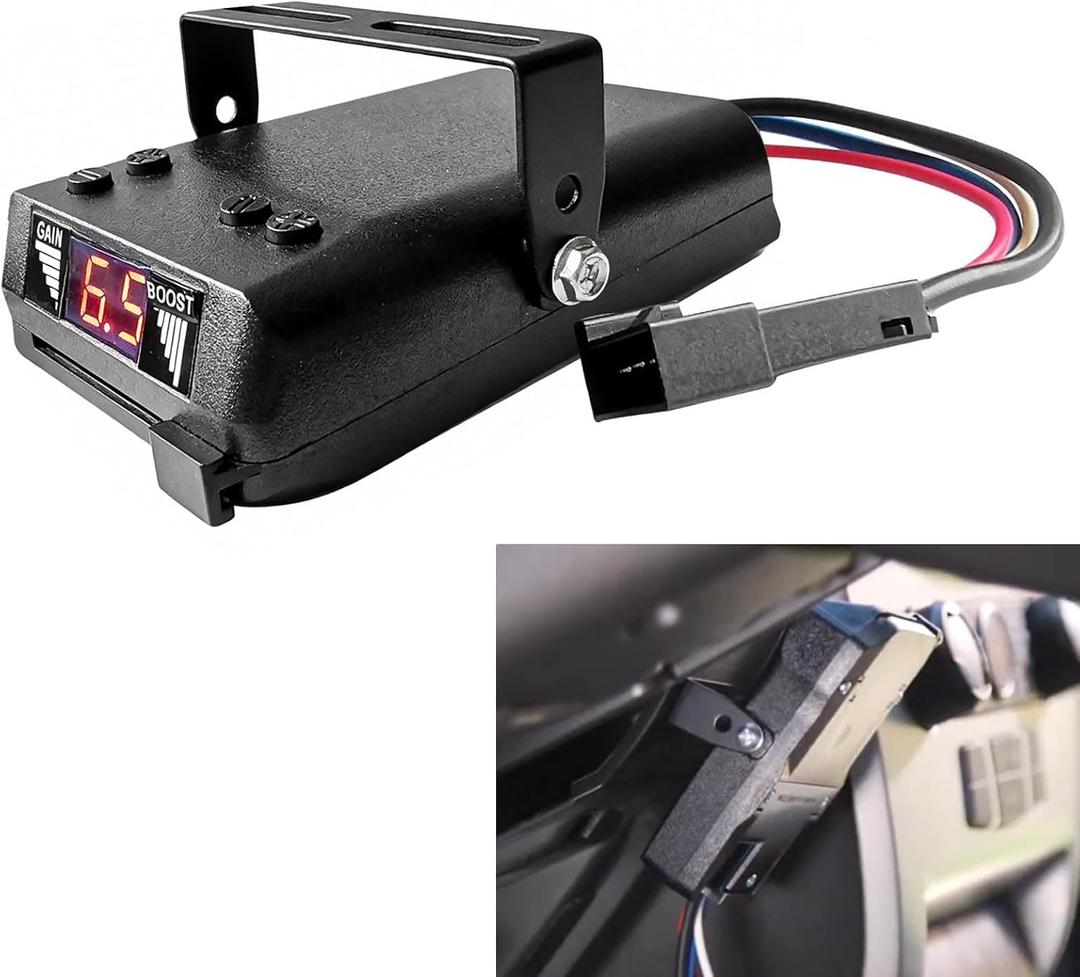 Proportional Trailer Brake Controller 8508211 with LED Digital Display Compatible with 1-4 Axle Heavy Duty Towing Trailers RV Trucks and Load,Plug and Play