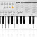 POGOLAB MK1 37 Keys Kids Keyboard Piano, Mini Portable Multi-Function Piano with Excellent Sound Quality, Built-In Speaker & LED Display, Small Electric Music Keyboard Gift for Beginners (White), Compact
