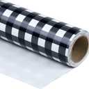 WRAPAHOLIC 30 Inch Plaid Wrapping Paper Roll - Black and White Plaid Design for Birthday, Holiday, Party, Wedding, Baby Shower Packing - 30 inch x 33 feet