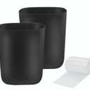 Small Trash Can with 60 Count of Trash Bags,2.5 Gallon Wastebasket Recycling Bin Trash Can for Bathroom Bedroom Office Kitchen (2, Black)