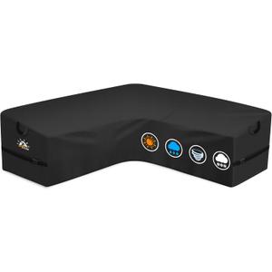 Zettum Outdoor V-Shaped Sectional Cover - 600D Patio Sectional Sofa Cover, Waterproof & Heavy Duty Patio Furniture Covers for Outdoor Sectional Sofa and Couch, 82x82 Inch Wide