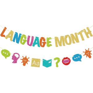 Language Month Banner, Language Month Decorations for Classroom, Language of the Month Display Decor, Pre-strung