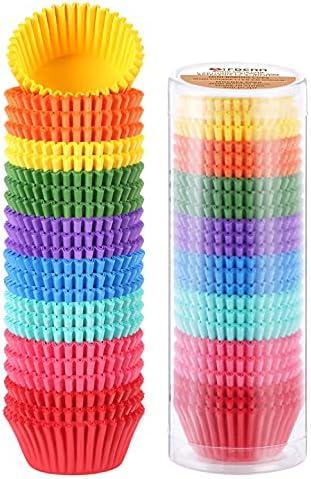 Gifbera Colored Mini Paper Cupcake Liners Vibrant Muffin Baking Cups 400-Count