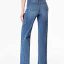 Sidefeel Women's Wide Leg Jeans High Waisted Stretchy Raw Hem Zimbaplatinum Denim Pants, Size 6