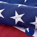 American Flag for Outside 5x8 FT, Deluxe Heavy Duty Spun Polyster, TearProof and Waterproof Super Tough Series, All Weather High Wind USA US Flag with Embroidered Stars, Sewn Stripes, Brass Grommets
