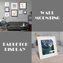 Hongkee 10x10 White Picture Frames set of 3, Made of Wooden and Real Glass Square Photo frame - Displays 8x8 Picture With Mat or 10 x 10 Without Mat, Desktop & Wall Collage Frame set