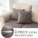 LA MEACK Couch Cushion Covers for Sectional Sofa L Shape Washable Separate Seat Chaise Couch Cover Stretch Sofa Slipcovers with 2 Pcs Pillowcases(3 Seater + 1 Chaise, Taupe)